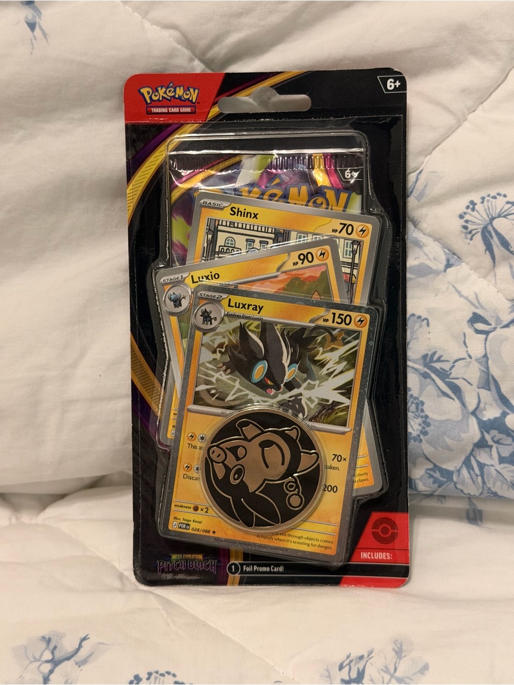 Pokémon TCG Mega Evolution Pitch Black Blister 1 Pack, 3 Promo Cards, Coin